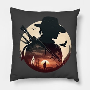 The hunter and the bush Pillow