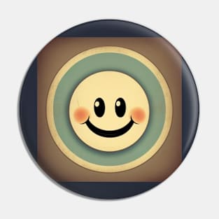 Retro Happy Smiley Face Vintage 70s 80s Aesthetic Pin