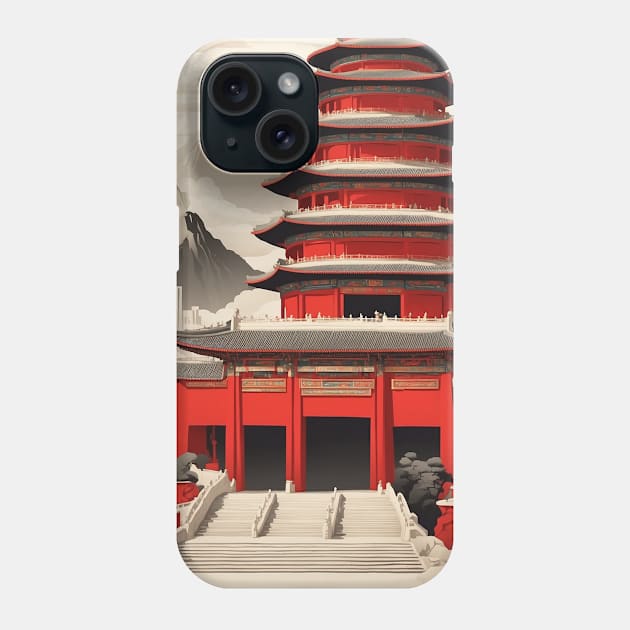 Beijing China Vintage Poster Tourism Phone Case by TravelersGems