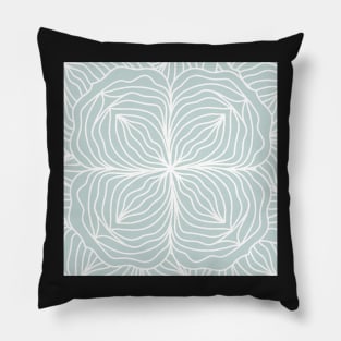 Sea Green Flower Mandala - Intricate Digital Illustration - Colorful Vibrant and Eye-catching Design for printing on t-shirts, wall art, pillows, phone cases, mugs, tote bags, notebooks and more Pillow