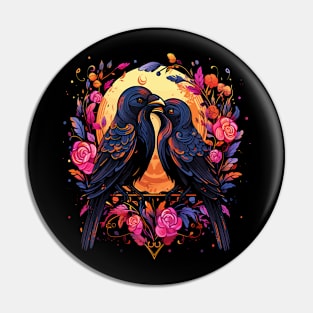 Crow Couple Valentine Pin