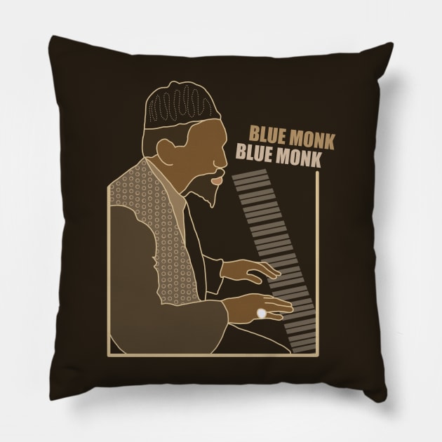 Thelonious Monk Blue Monk Design Pillow by The Collection