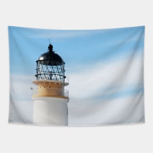 The Neist Lighthouse against a blue sky - Isle of Skye, Scotland Tapestry