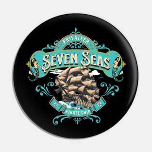 Seven Seas Man of War Pirate Ship Pin