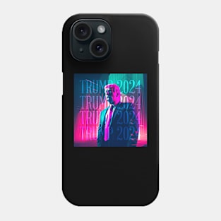 Vaporwave Retrowave Synthwave Donald Trump 2024 President Election Republican Conservative Phone Case