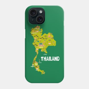 Thailand Illustrated Map Phone Case