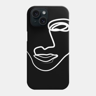 Face Line Art White Phone Case