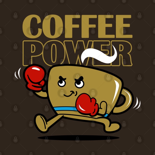 Coffee Power Cute Boxer Boxing Coffee Cup by BoggsNicolas