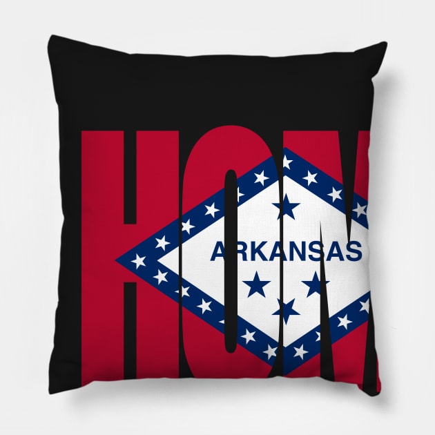 Arkansas Home - State Flag Pillow by DonDota