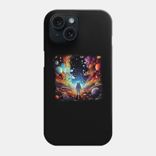 Surrealist space artwork with planets Phone Case