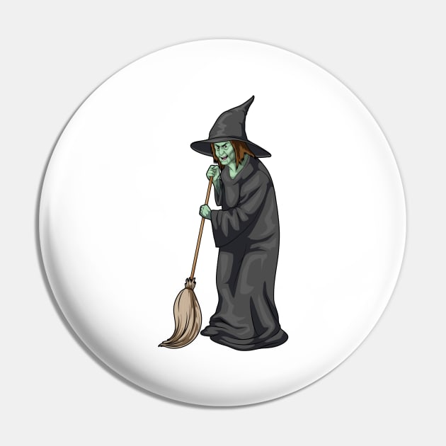 Witch Halloween Broom Pin by Markus Schnabel