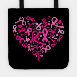 Breast Cancer Awareness Heart Tote