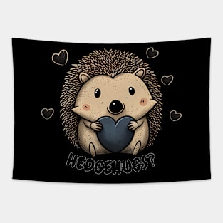 Hedgehugs - Cute Hedgehog T-Shirt Design Tapestry