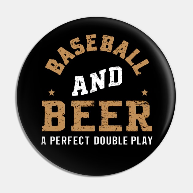 Baseball And Beer A Perfect Double Play Pin by NomiCrafts