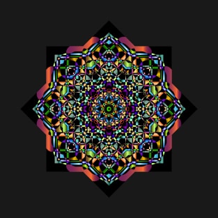 Mandala Geometry Fractal Sacred Yoga Art Mantra Good Vibe T-Shirt