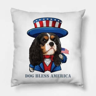 Cavalier King Charles Spaniel Dog Bless America Pillow