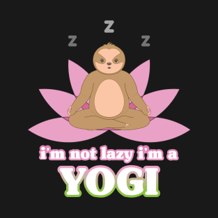 I'm not lazy I'm a yogi, cute sloth meditate on the lotus flower T-Shirt