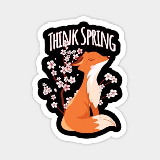 Sakura Japanese Cherry Blossom and Foxes Think Spring design Magnet