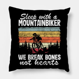 Sleep With A Mountainbiker Mountain Biking Gift Funny MTB Quote Pillow