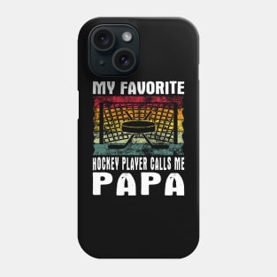 My Favorite Hockey Player Papa Vintage Text Phone Case