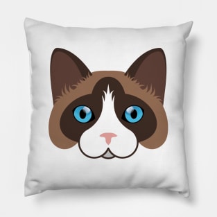 Snowshoe cat face Pillow