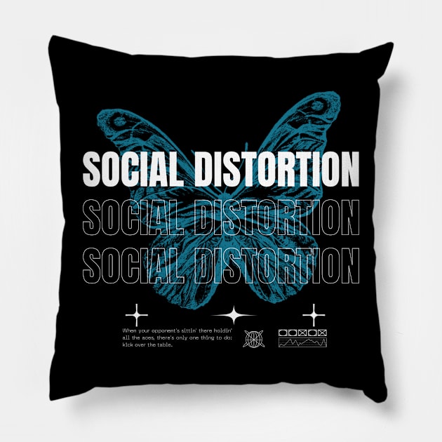 Social Distortion // Butterfly Pillow by Saint Maxima