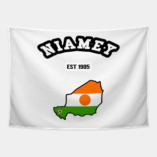 🌍 Niamey Niger Strong, Niger Flag Map, Est 1905, City Pride Tapestry