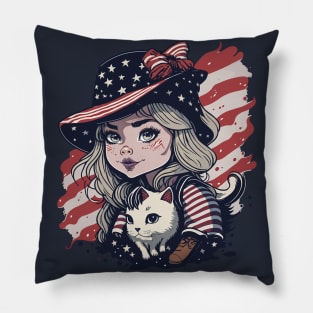 Patriotic Cat Mother Pillow