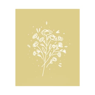 Vintage flowers line art T-Shirt