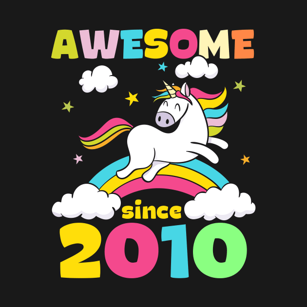 Cute Awesome Unicorn Since 2010 Funny Gift by saugiohoc994