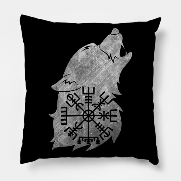 Wolf Fenrir Mythical Rreature Viking Norse Myth Pillow by Dojaja