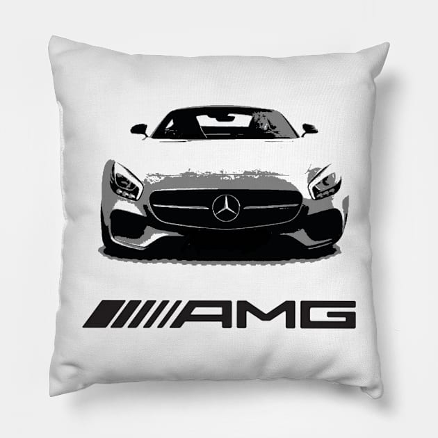 Mercedes GT AMG (pop art) Pillow by d1a2n3i4l5