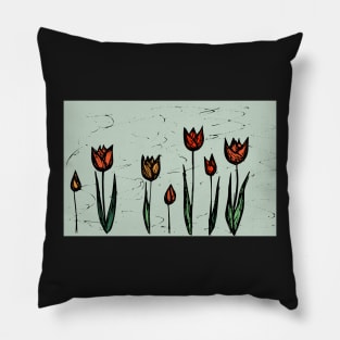 Tulips Sketch Pillow