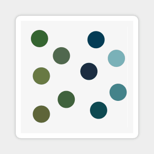 Scattered Green & Blue Circles Magnet