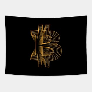 Bitcoin crypto gold modern typography art gift Tapestry