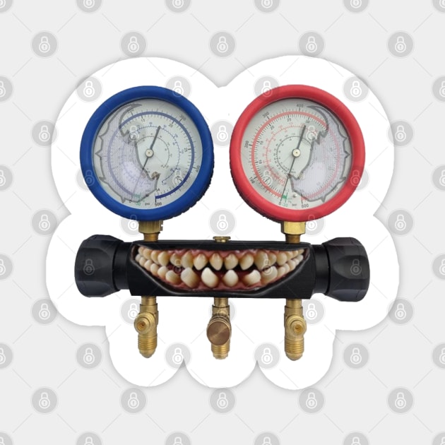 Refrigerant Gauges With Teeth Magnet by 4Tradies