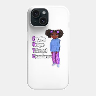 Cute Positive affirmations motivational inspirational quotes sayings words black girl anime African American melanin queen affirmation Phone Case