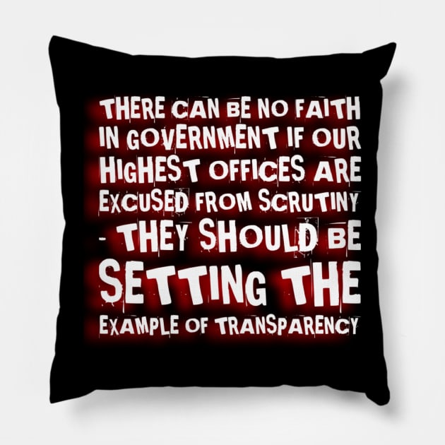 Transparent government Pillow by MADMIKE CLOTHING