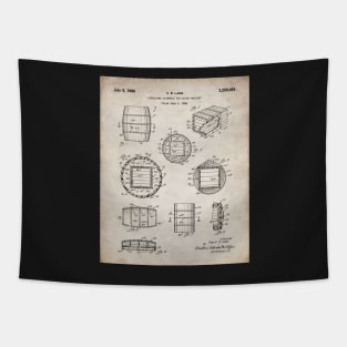 Whisky Barrel Patent - Whisky Art - Antique Tapestry