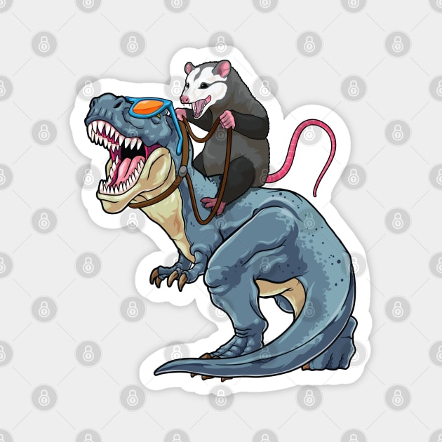 Opossum Outrider: Dino-Riding Daredevil Magnet by GoshWow®