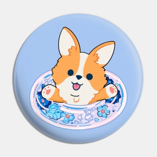 Corgi Floaty Pin