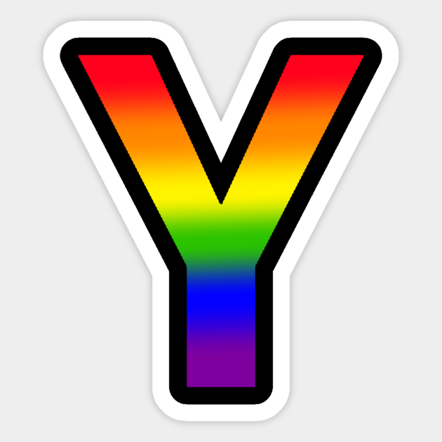 rainbow letter y rainbow sticker teepublic