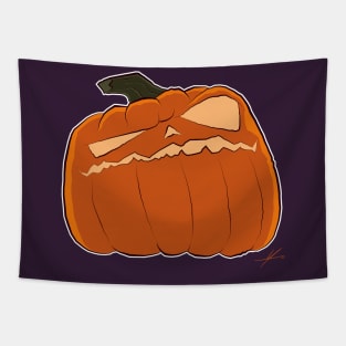 Grumpy Halloween Pumpkin by IAMO Tapestry