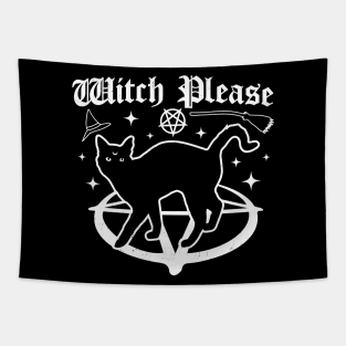 Witch Please - Black Cat - Gothic Goth Halloween Cat Funny Tapestry