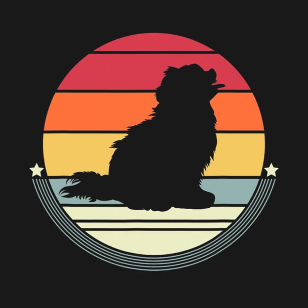 Pomeranian Silhouette Retro Vintage Dog 60S 70S by IainDodes