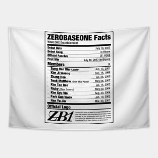 ZEROBASEONE ZB1 Nutritional Facts Tapestry