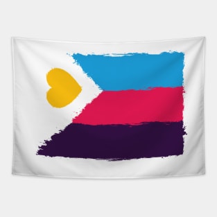 Polyamory Flag - Paint Strokes - New Pride Colors! Tapestry