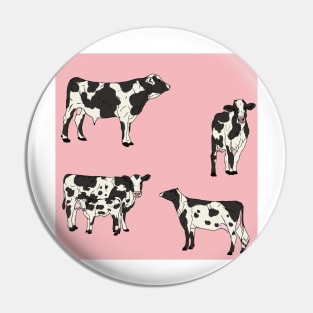 Holstein Cows Pattern Pink Pin