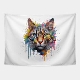 Cat Splash Art: Playful Fantasy Portrait #1 Tapestry