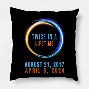 Solar eclipse Twice in Lifetime 2024 Gift For Men Women Pillow